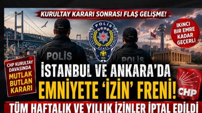 Ankara ve İstanbul’da Emniyete “İzin” Freni: Kurultay Kararı Sonrası Tüm İzinler Durduruldu