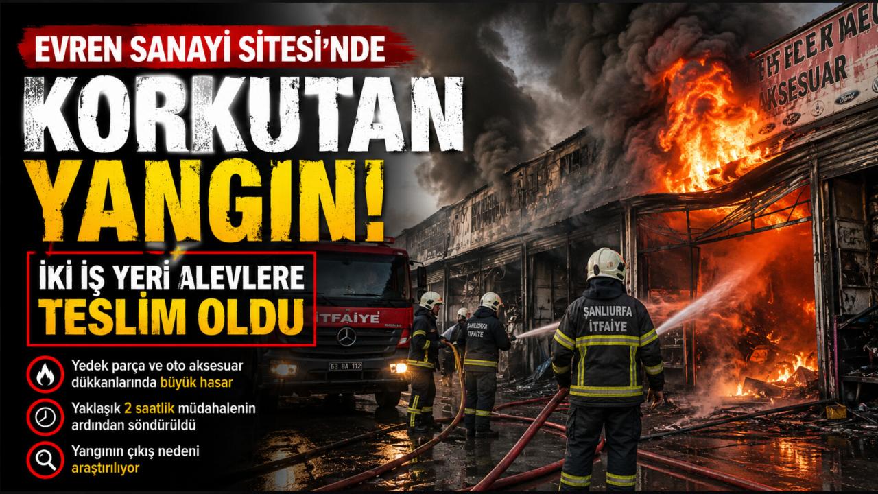 Evren Sanayi Sitesi’nde Korkutan Yangın: İki İş Yeri Alevlere Teslim Oldu