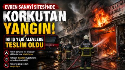 Evren Sanayi Sitesi’nde Korkutan Yangın: İki İş Yeri Alevlere Teslim Oldu