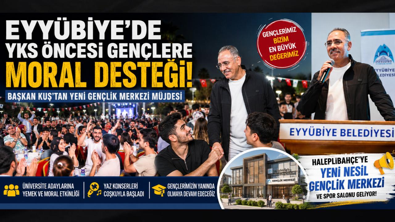 Eyyübiye’de YKS Öncesi Gençlere Moral Desteği: Başkan Kuş’tan Yeni Gençlik Merkezi Müjdesi