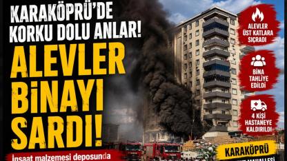 Karaköprü’de Korku Dolu Anlar! İnşaat Malzemesi Deposunda Çıkan Yangın Binayı Sardı Spot: