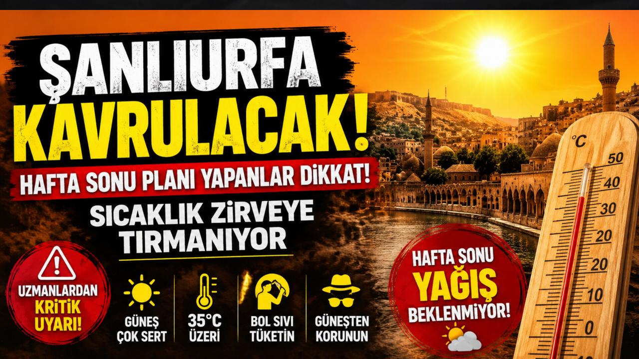 Şanlıurfa Kavrulacak: Hafta Sonu Planı Yapanlar Dikkat! Sıcaklık Zirveye Tırmanıyor