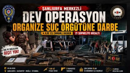 Şanlıurfa Merkezli Dev Operasyon: 4 İlde Organize Suç Örgütüne Darbe, 21 Şüpheliye Eş Zamanlı Baskın