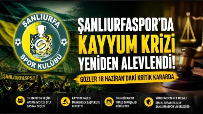 Şanlıurfaspor’da Kayyum Krizi Yeniden Alevlendi! Gözler 18 Haziran’daki Kritik Kararda
